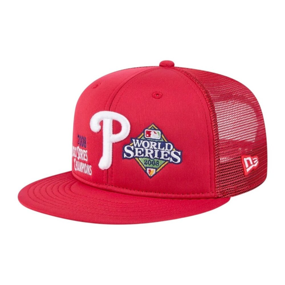 New Era Philadelphia Phillies Championship Pack 9FIFTY Trucker Snapback Hat Cap - Picture 2 of 8